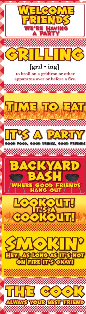 Backyard Bash BBQ Signs Chipboard Stickers