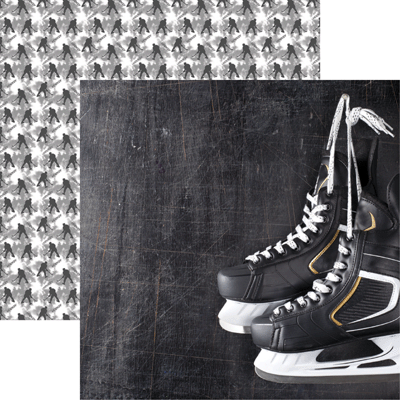 Game Day Hockey Skates Scrapbook Paper