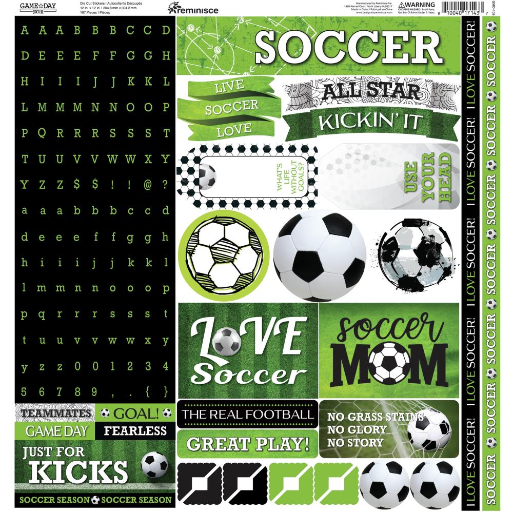 Soccer Game Day 12x12 Double Sided Papers and Stickers Set