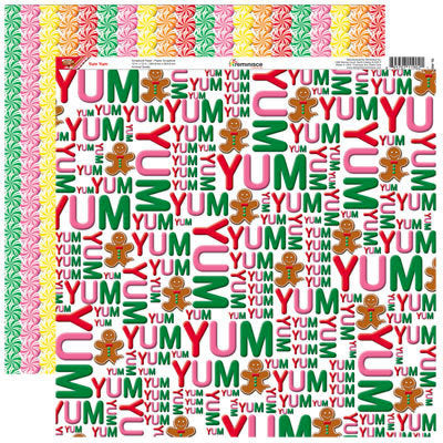 Reminisce Gingerbread Lane Yum Yum Christmas Scrapbook paper