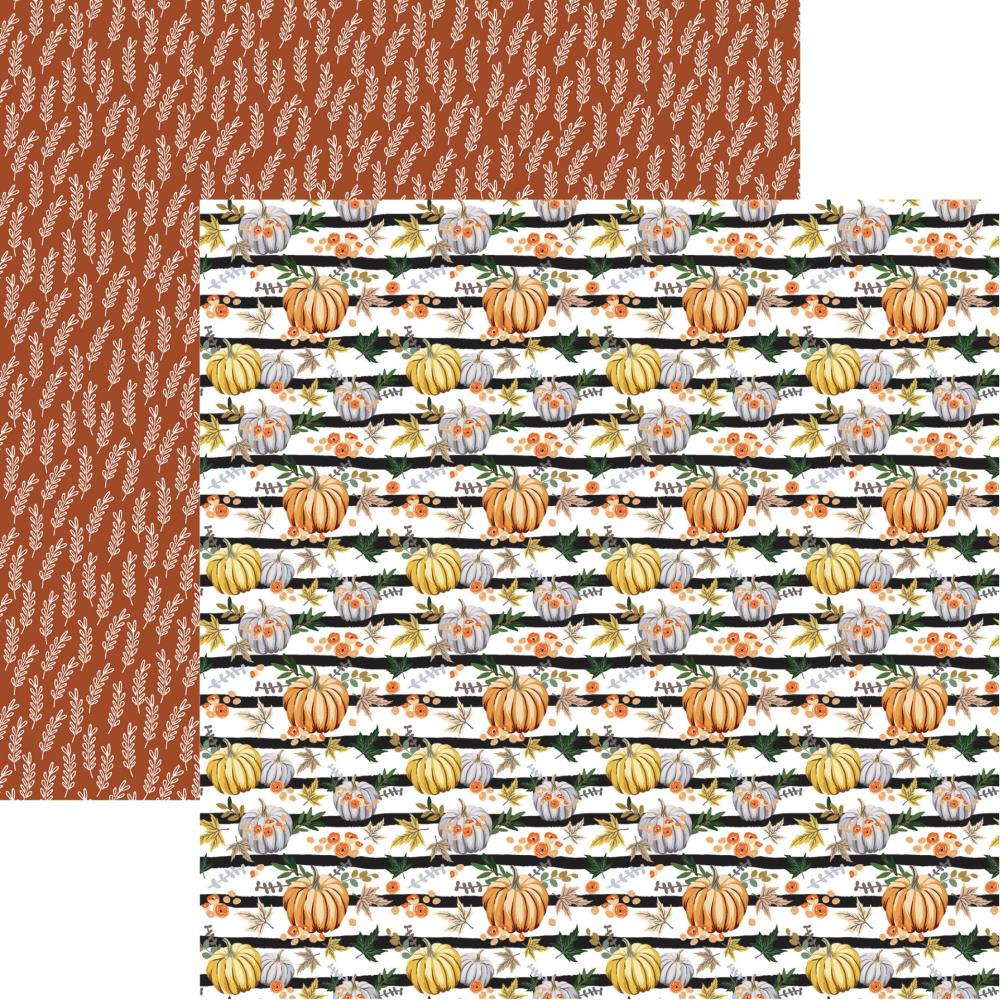 Hello Autumn Pumpkins Galore Scrapbook Paper