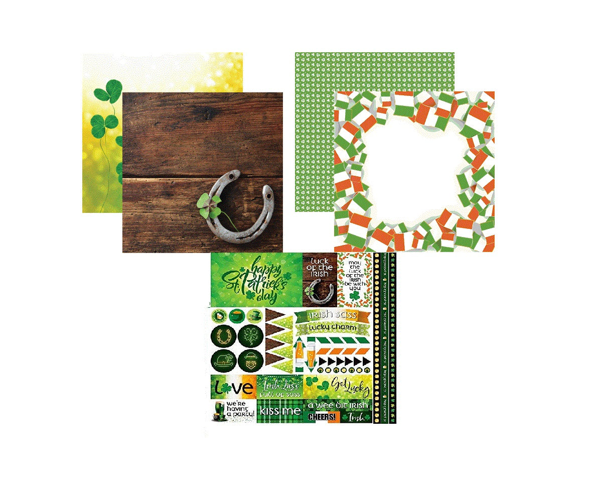 Irish Sass Scrapbook Papers and Stickers Set