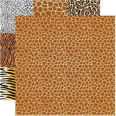 Reminisce Junglelicious Giraffe Print Scrapbook paper