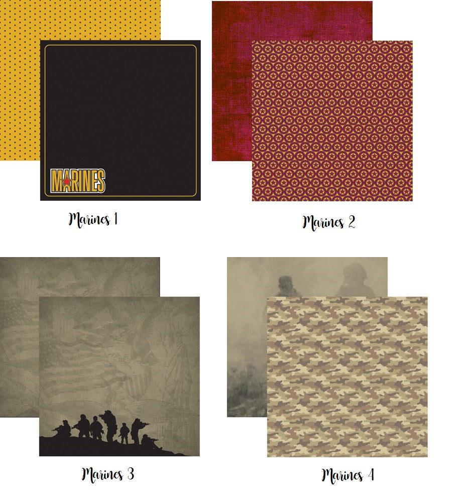 Reminisce Marines Scrapbook Paper Assortment