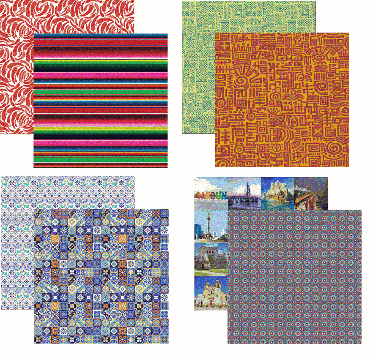 Mexico Scrapbook Paper Assortment Set