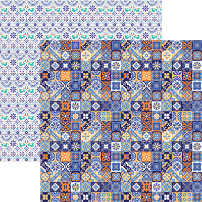 Talavera Mexico Scrapbook paper by Reminisce