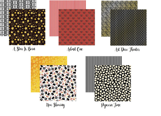 Now Showing Movies Scrapbook Paper Set