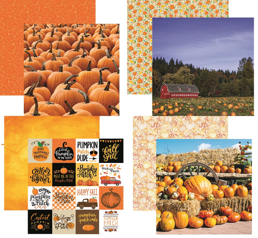 Pumpkin Patch Scrapbook Paper Assortment Set