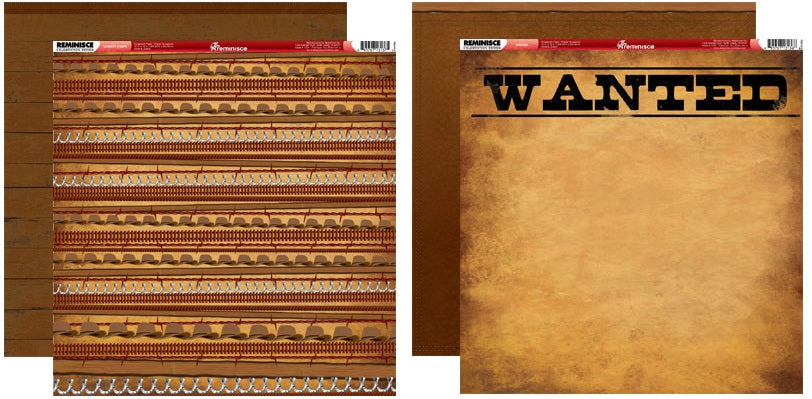 Western Cowboy Stripe Scrapbook Paper Set