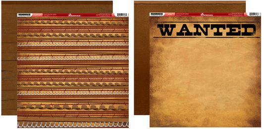 Western Cowboy Stripe Scrapbook Paper Set