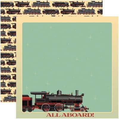 Train Scrapbook Paper by Reminisce