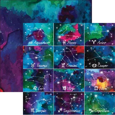 Written in the Stars Zodiac  Scrapbook Paper