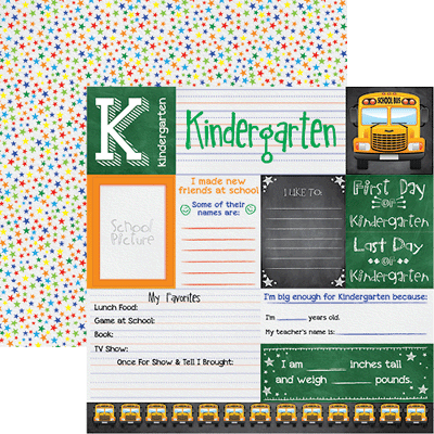 You've Been Schooled Kindergarten Scrapbook Paper