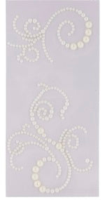 White Pearl Flourish Rhinestone Stickers