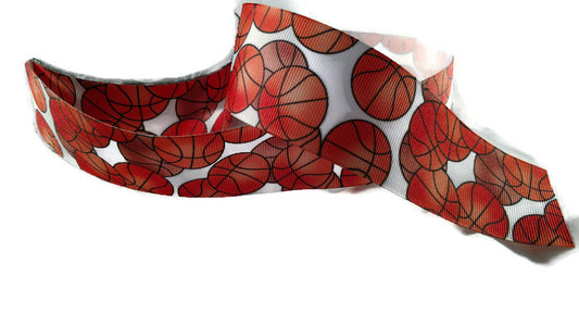 Basketball Grosgrain Sports Ribbon 1.5In Wide - 3Yards