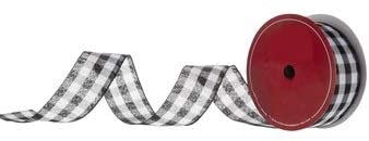 Black White Buffalo Plaid ribbon