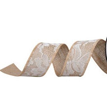 burlap Ribbon Lace 1.5 Inch