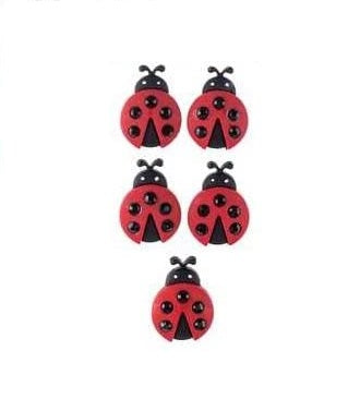 Red Ladybug Buttons with Shanks