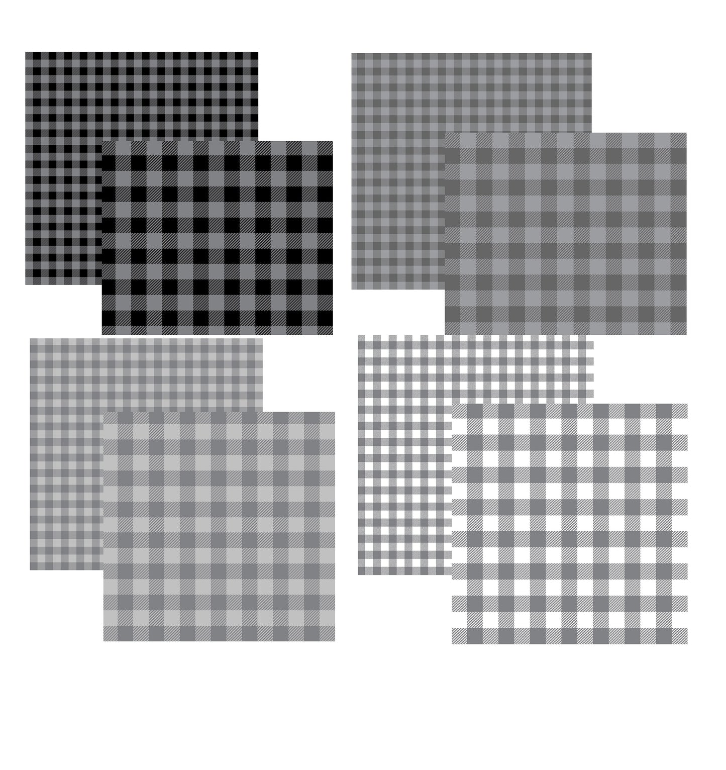 Shades of Gray Plaid Assortment Set