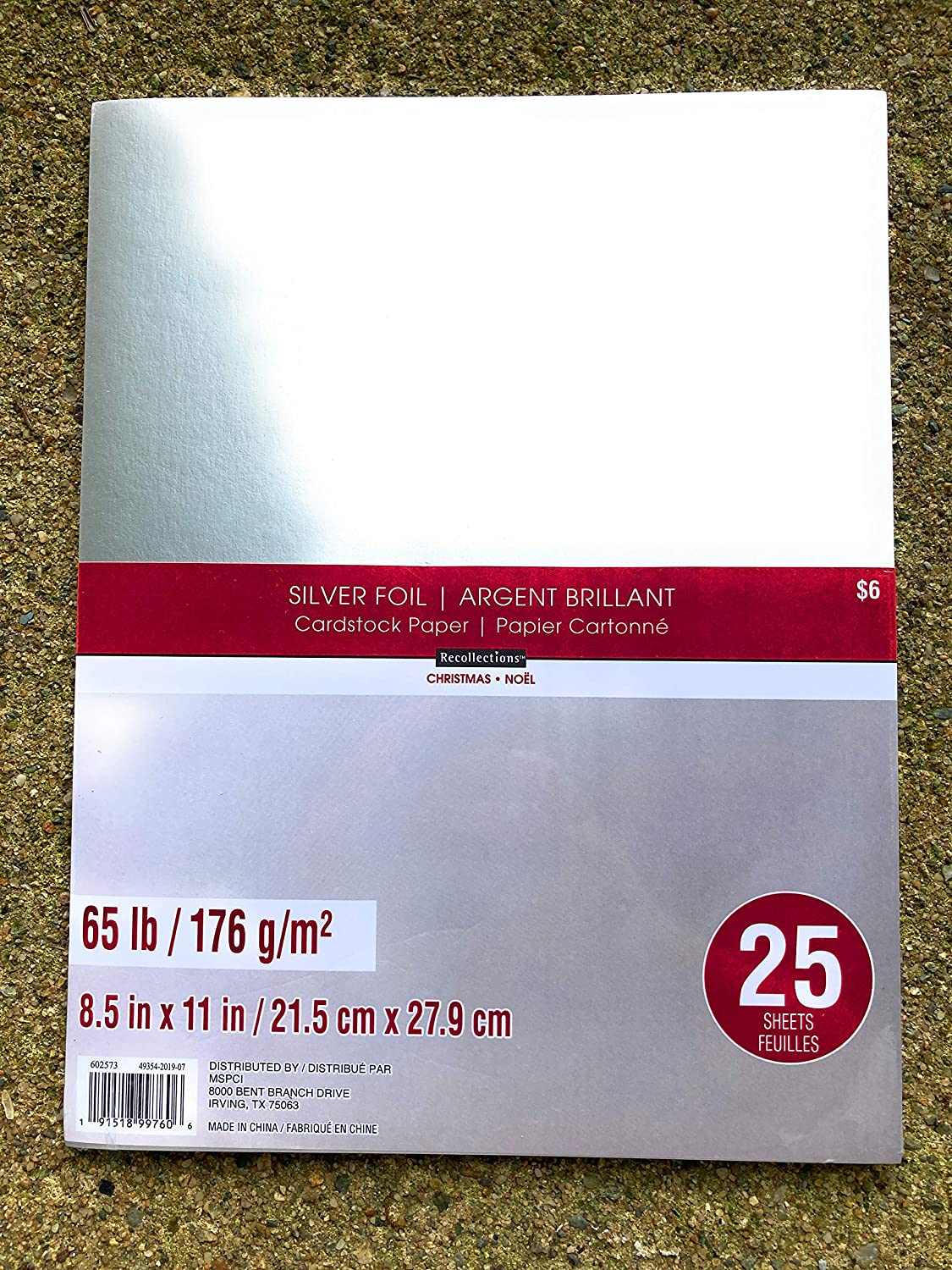 Silver Foil Cardstock 8.5x11 Inch