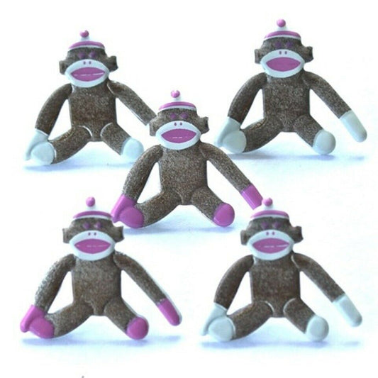 Girl Sock Monkey Brads