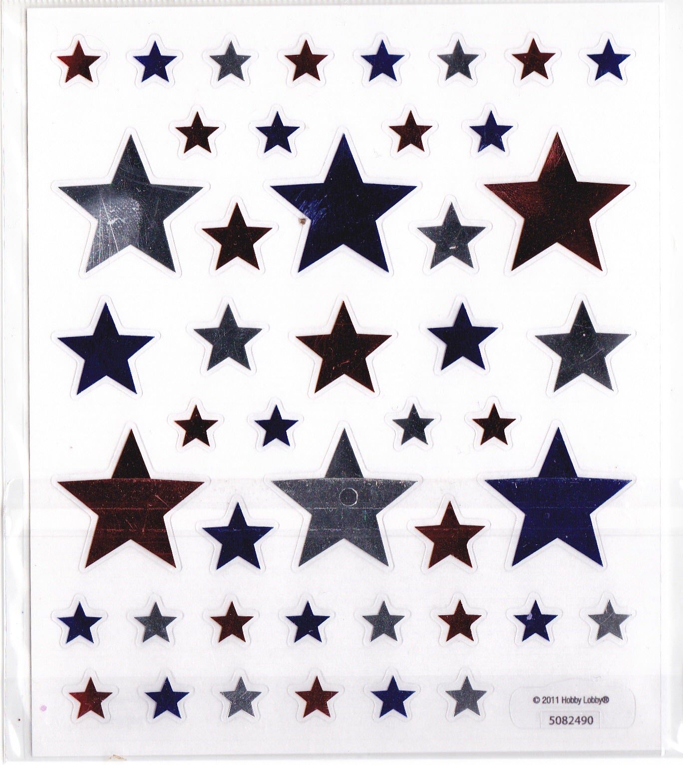 2 Sheets Americana/4th of July Patriotic Foil Stickers - Foil Stars