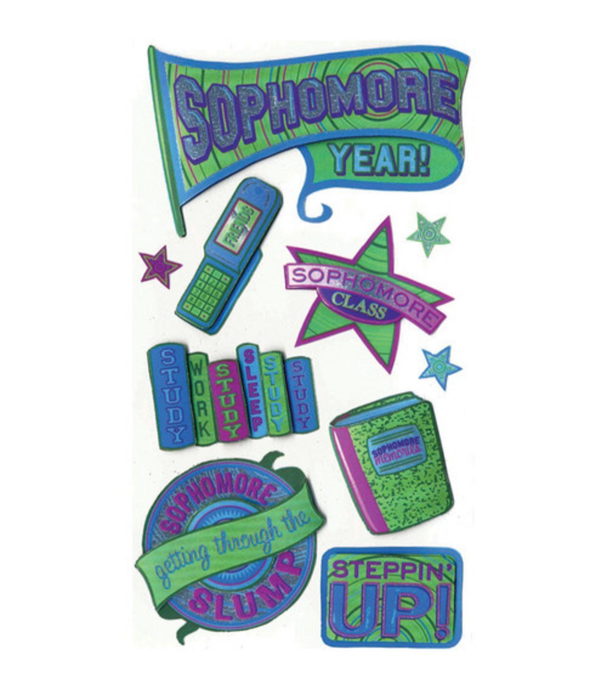 Sophomore Year High School Scrapbook Stickers