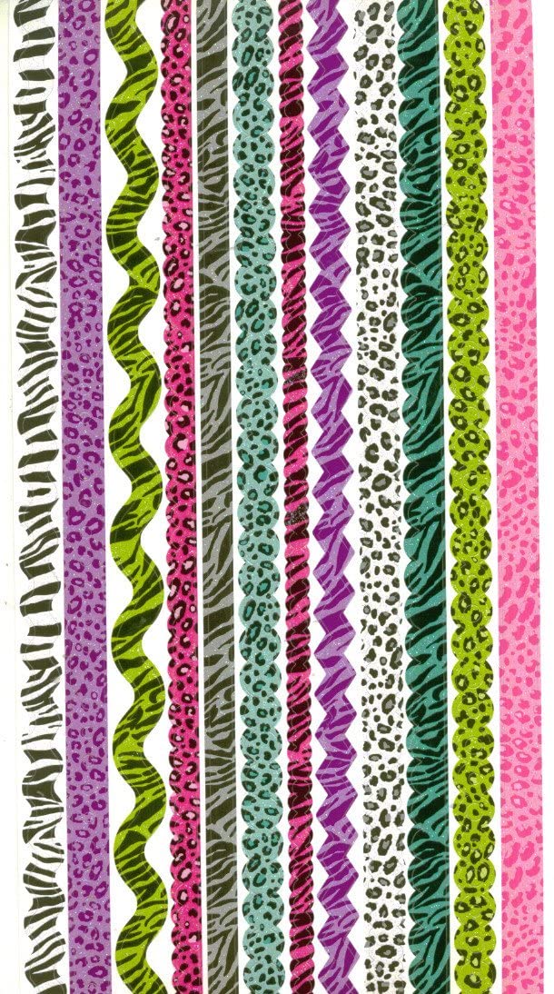 Glitter Animal Print Untamed Border Stickers