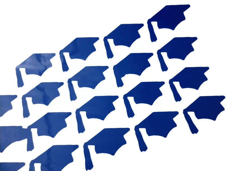 Blue Graduation Cap Stickers