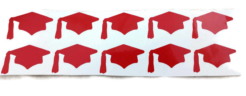 Graduation Hats Cap Vinyl Stickers Set