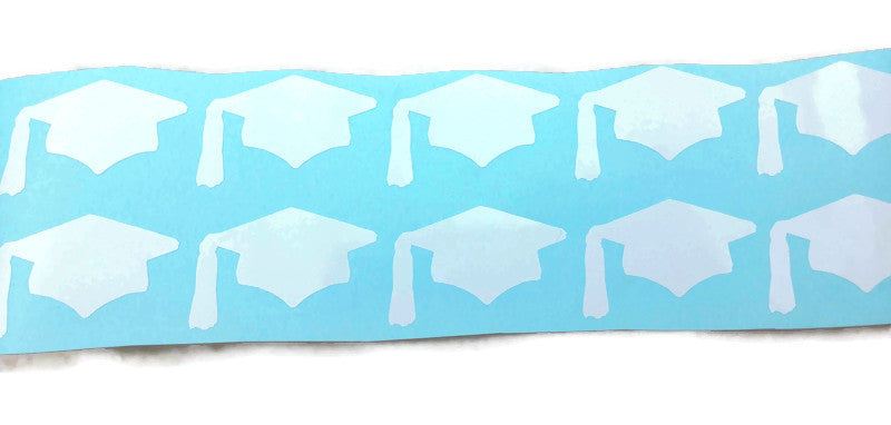 Graduation Hats Cap Vinyl Stickers Set