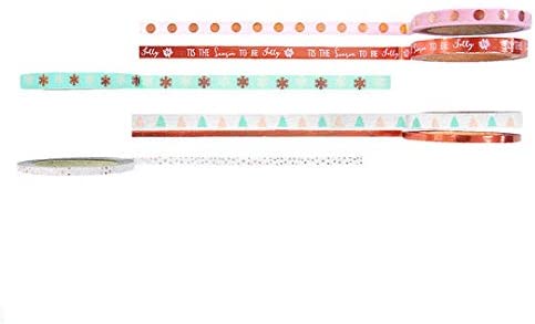 Rose Gold Blue Christmas Washi Tape