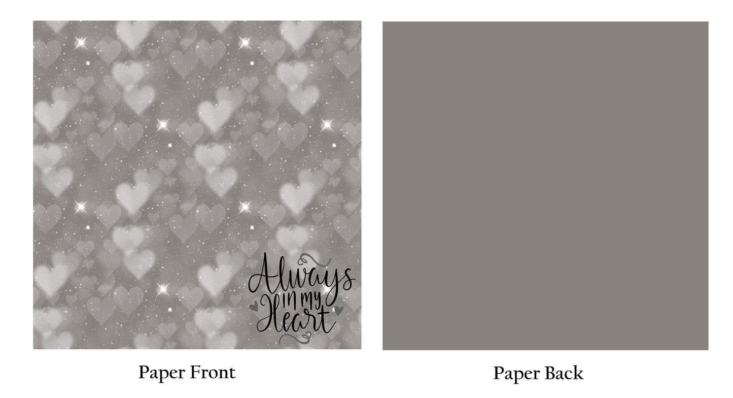 Always In My Heart - in Loving Memory - 12X12 Scrapbook Paper