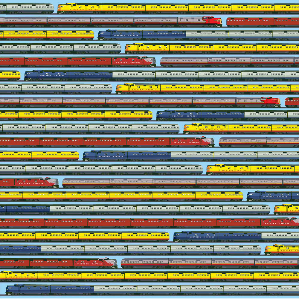 All Aboard Locomotives 12X12 Travel Scrapbook Paper