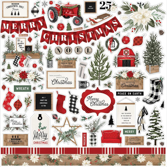 Farmhouse Christmas Stickers by Echo Park