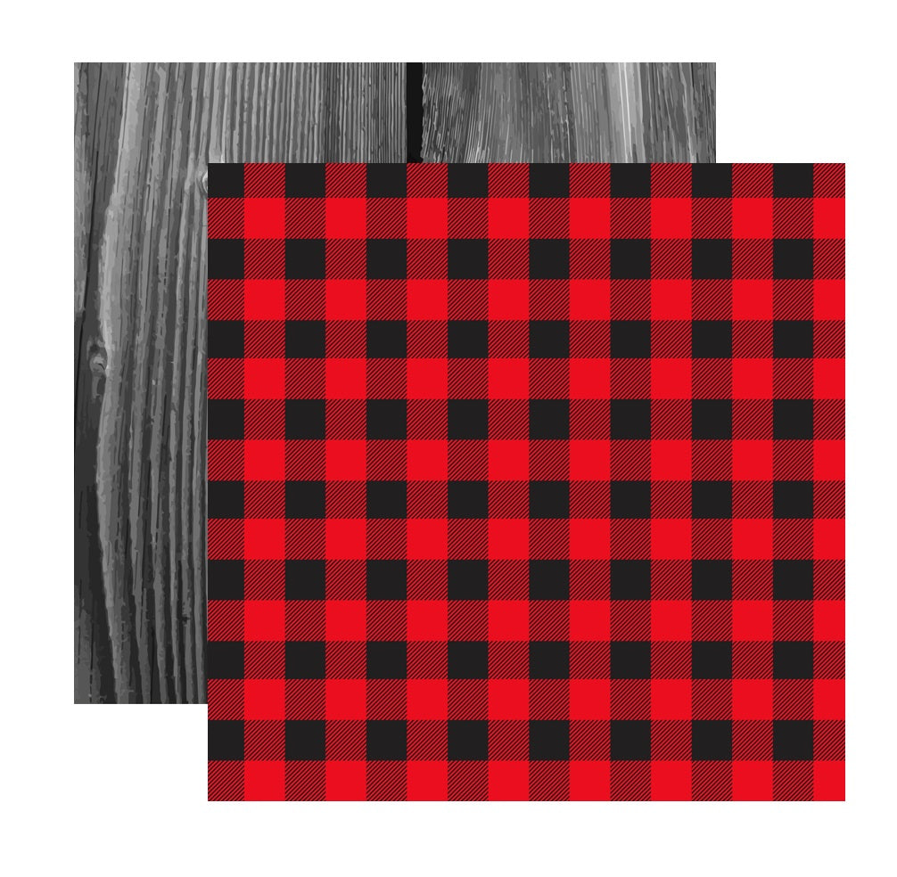 Lumberjack Plaid/Wood - Double Sided Paper 12x12