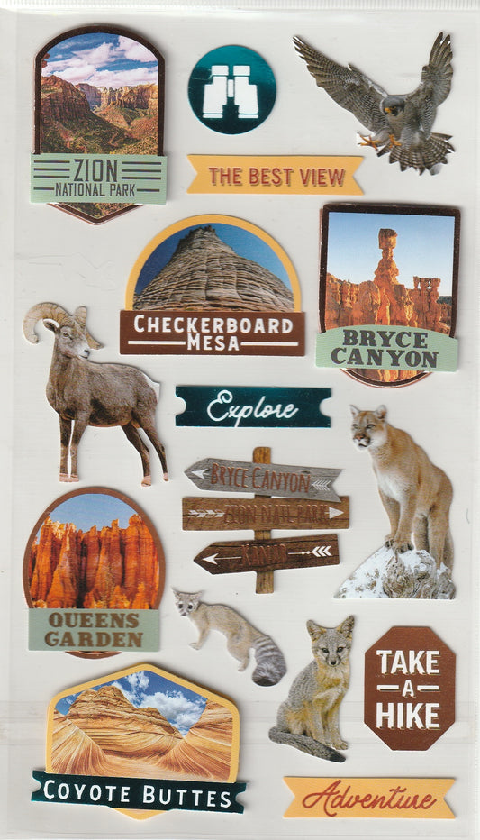 National Parks 3d Stickers - 17Pcs