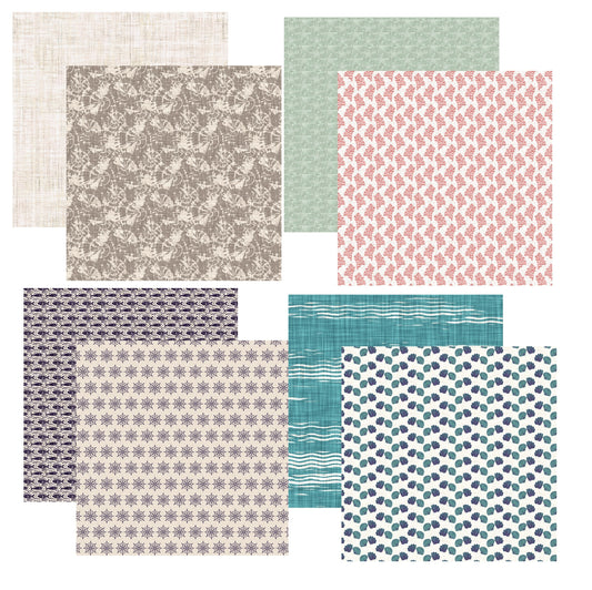 Nautical Mood 12x12 Scrapbook Paper Assortment Set