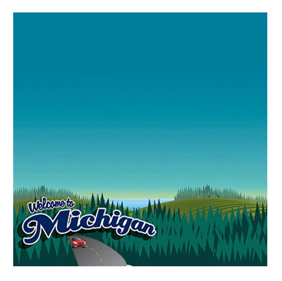 Reminisce State Line Michigan Scrapbook Paper