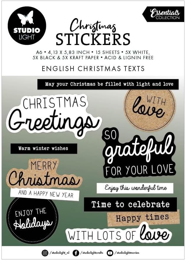 Studio Light Christmas Text Sticker Book