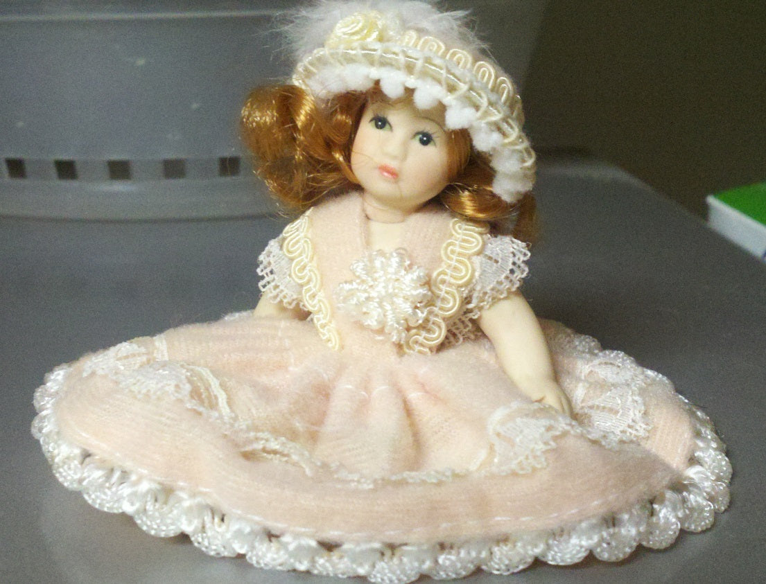 Delton Miniature Porcelain Doll - Peach