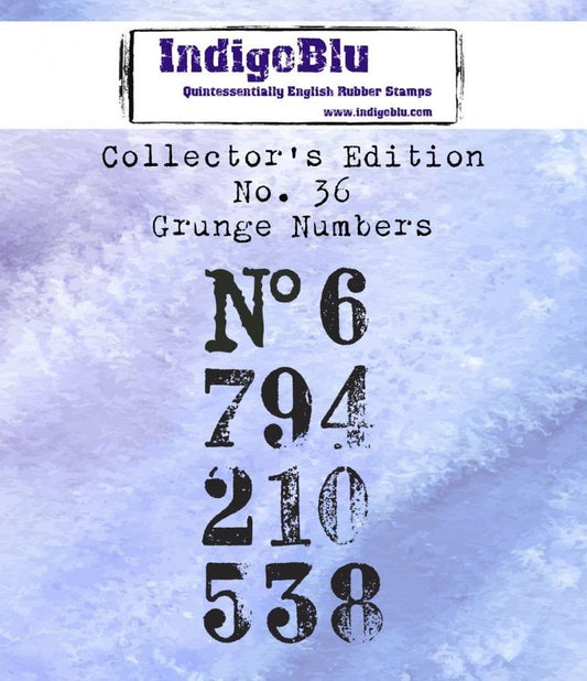 Collectors Edition #36 Grunge Numbers Red Rubber Stamp