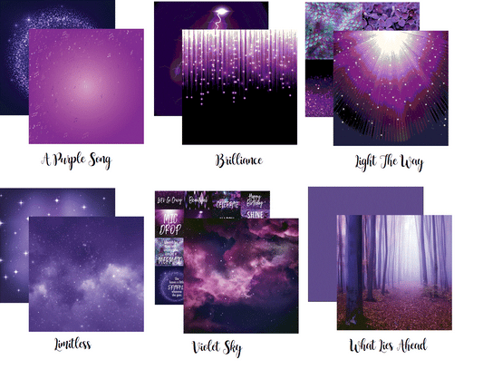 Ultraviolet Scrapbook Paper Assortment Set