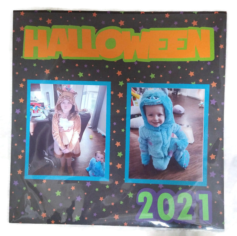 Halloween Die Cut Paper Piecing Title Orange/Lime